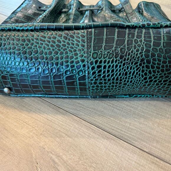 Patricia Nash 10th Anniversary Limited Edition Vintage Green Croc Leather Bag - Picture 7 of 16